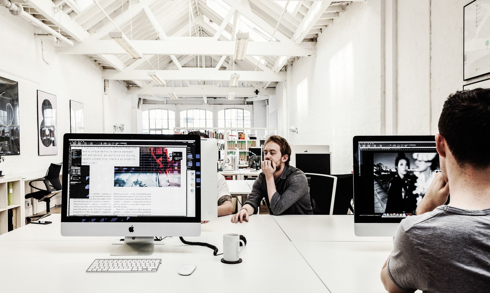 graphic design studio with designers working