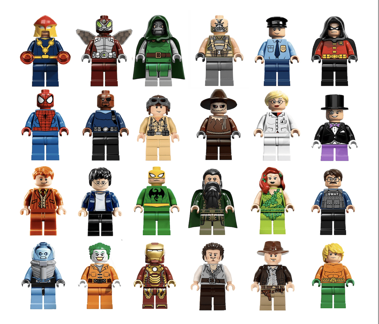 toy figures all standing in a row