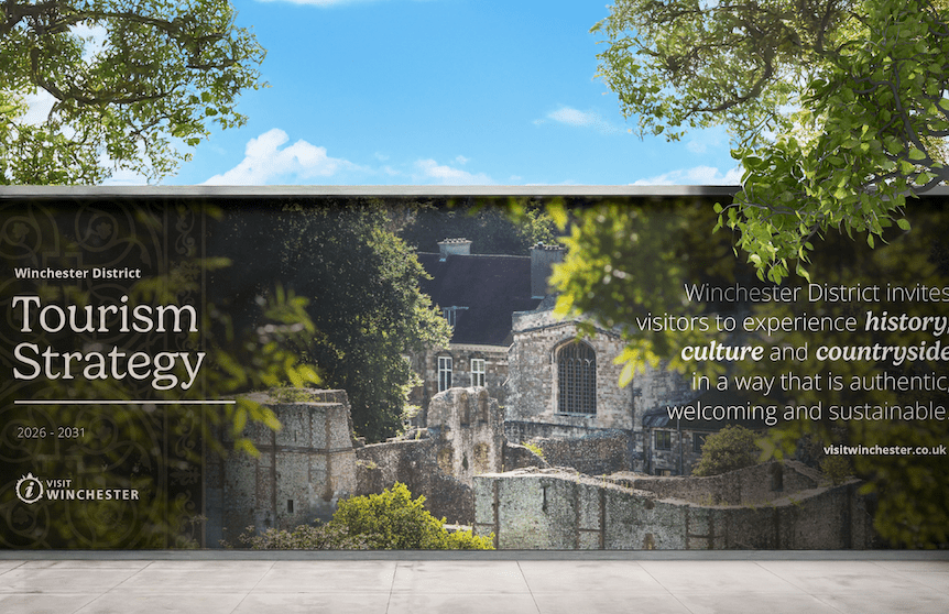 Winchester tourism strategy display design by Callum White